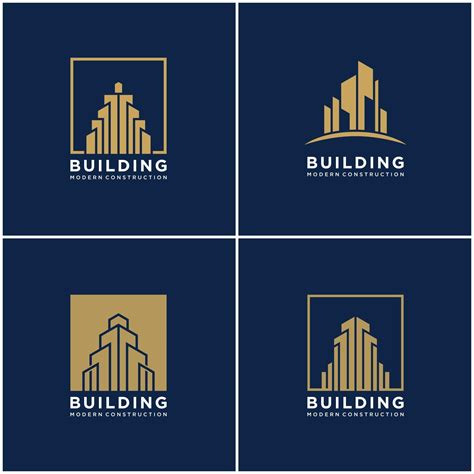 set collection building logo design bundle construction. premium ...