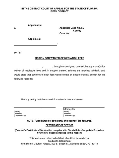 Fillable Online 5dca Appellate Case No. 5D Count - Fifth District Court ...