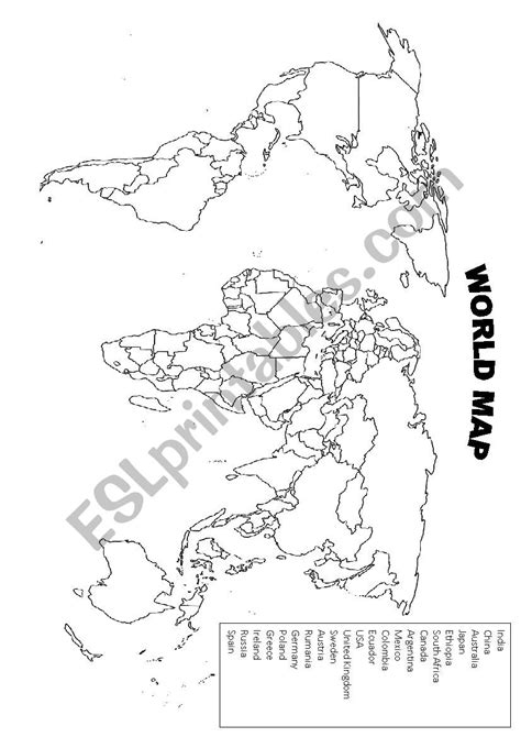 world map - ESL worksheet by kala_0