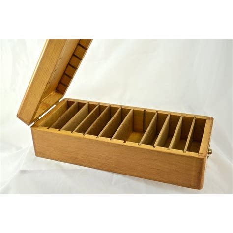 Handcrafted Wood Box with Dividers Inside | Chairish