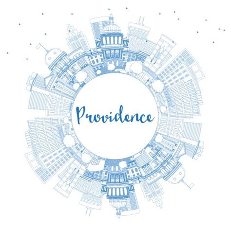 Providence rhode island usa winter city skyline Vector Image