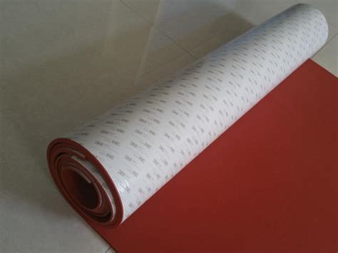 Flexible Dark Red Silicone Rubber Sheet With 3M Adhesive Backed