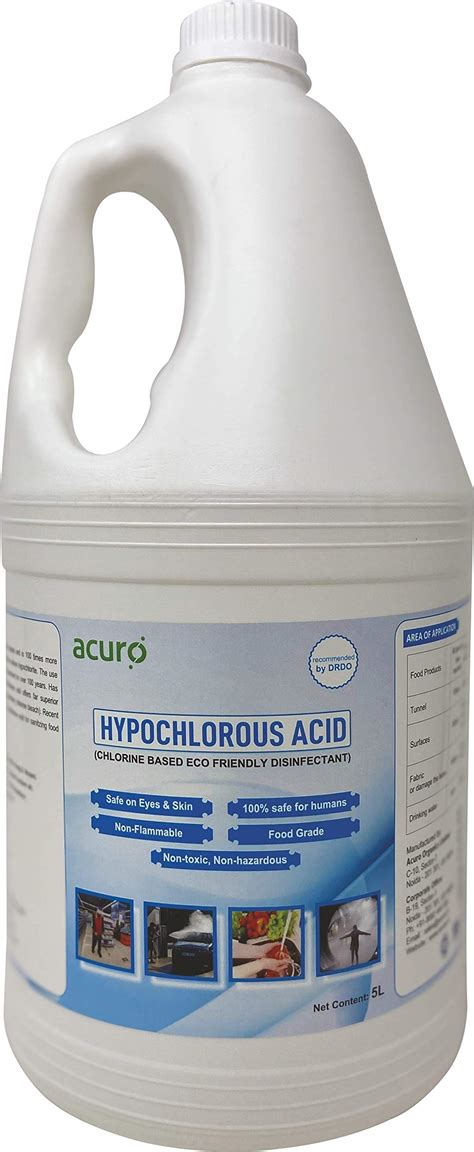 Buy acuro HYPOCHLOROUS 500ppm: DRDO recommended & EPA approved Eco friendly All-purpose ...