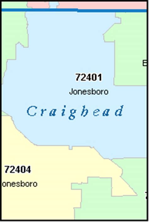 CRAIGHEAD County, Arkansas Digital ZIP Code Map