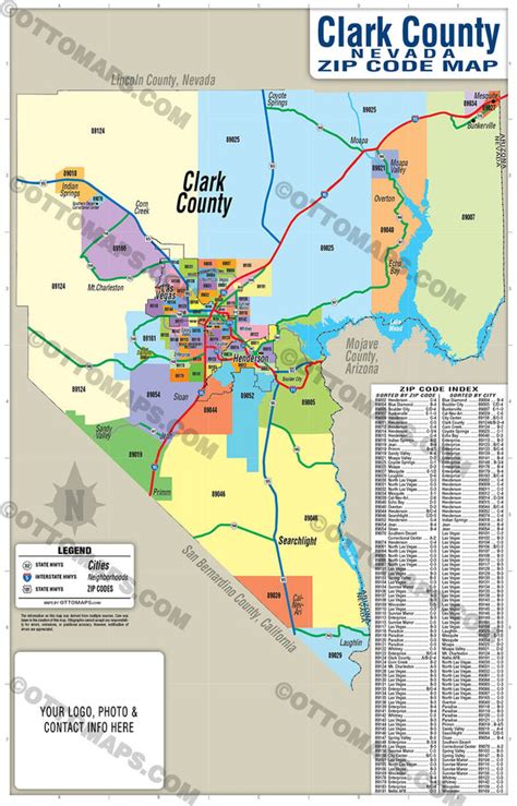 Clark County Nevada Zip Code Map – Otto Maps