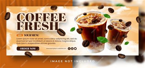 Premium PSD | Coffee shop fresh drink special new menu promo for cafe restaurant facebook cover ...