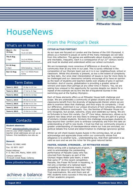 HouseNews - Pittwater House School