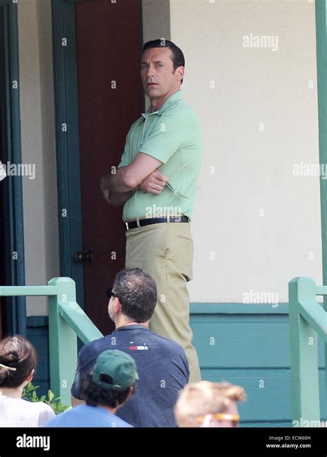 Jon Hamm gets into his 1960's character Don draper as he was spotted on ...