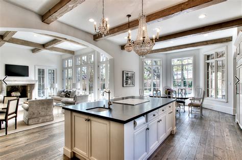 Kitchen - Living: love the layout of this space with some separation ...