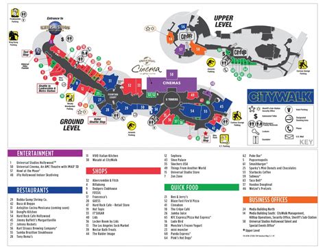 Visitor Map | Citywalk Hollywood - Universal Studios California Map | Printable Maps