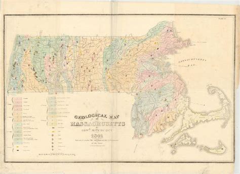 "A Geological Map of Massachusetts", Hitchcock, Edward | #3915769548