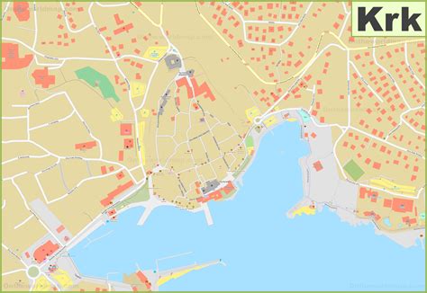 Town of Krk map - Ontheworldmap.com