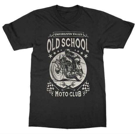 Tee Shirt for Men Old School Moto Club T Shirt Ride or Die Vintage Motorcycle Gear Race Biker ...