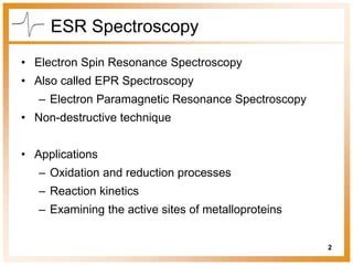 ESR spectroscopy | PPT