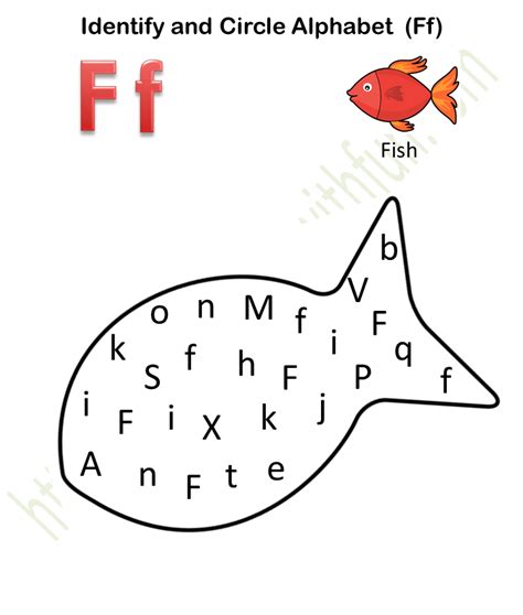 English - Preschool: Identify and Circle Alphabet (Ff) Worksheet 6 | WWF