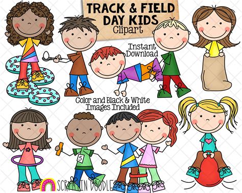 Field Day Clipart track and Field Kids School Tabloid Day Commercial Use PNG Clip Art - Etsy