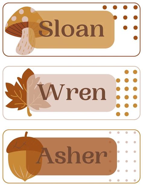 Fall Classroom Name Labels - Etsy | Name labels, Classroom name tags, Autumn theme