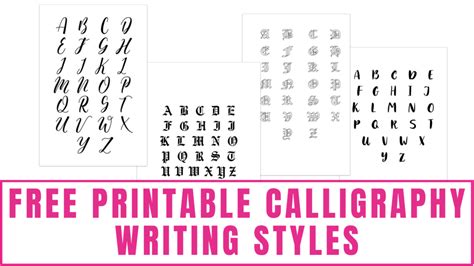 Free Printable Calligraphy Writing Styles - Freebie Finding Mom ...