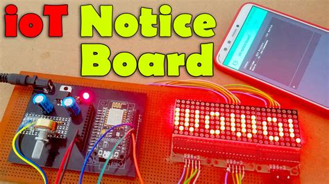IOT Notice Board using Nodemcu ESP8266 & 8×8 LED Matrix Scrolling Text, Esp8266 Wifi, Iot ...