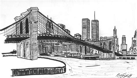 New York City Skyline Black And White Illustration city sketch, skyline ...