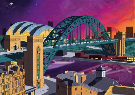 Tyne Bridge Newcastle Gateshead Sunset Print | Etsy