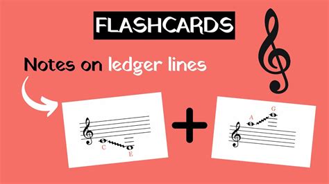 Treble Clef Notes with LEDGER LINES - Flashcards - YouTube