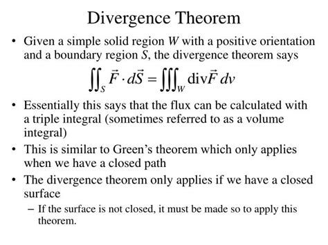 Divergence Formula