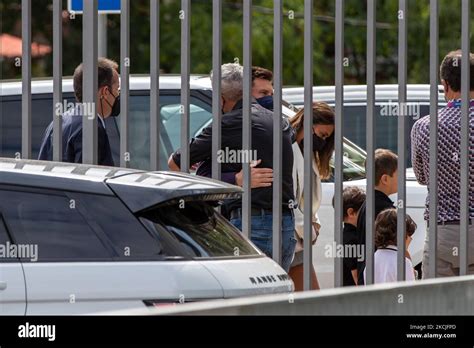 Lionel Messi arrives to his farewell press conference at Auditori 1899 ...