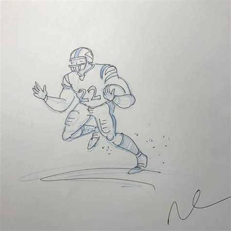 Impromptu sketch... Carolina's Christian McCaffrey running the rock ...