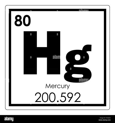 Mercury chemical element periodic table science symbol Stock Photo - Alamy