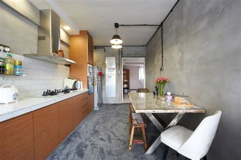 Kitchen Cement Screed Wall | Modern Industrial Kitchen Design