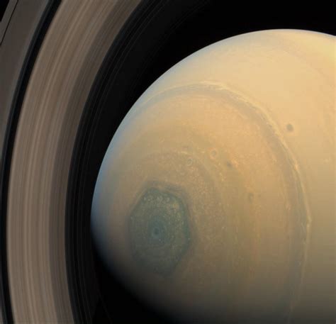 Saturns hexagon at its North Pole : r/Bestagons