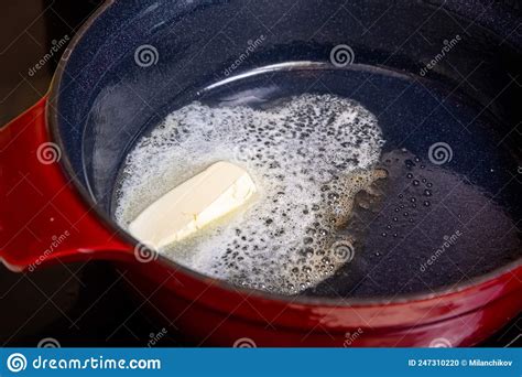 In a Saucepan on the Stove Melt Butter for the Preparation of Bechamel ...