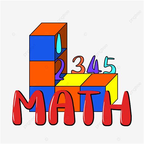 Number Math Clipart PNG Images, Math Clipart Cartoon Style Number Squares, Mathematics, Math ...