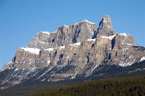 38 Castle Mountain Afternoon From Trans Canada Highway Driving Between ...