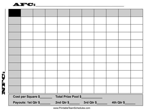 Feb 3, 2019- 16 Square Football Board Template | Super Bowl Squares ...