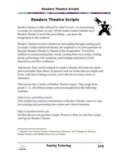 Readers Theatre Scripts