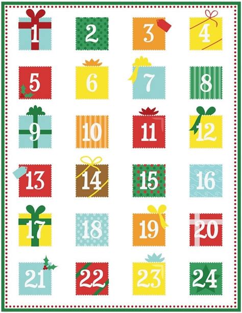 Advent Calendar Template Front | HQ Printable Documents