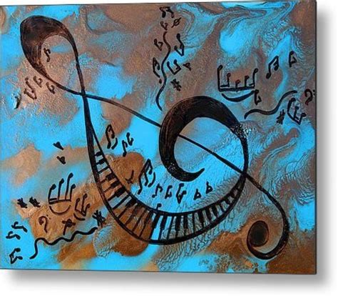 Musical notes art Abstract music Painting Print by JuliaApostolova