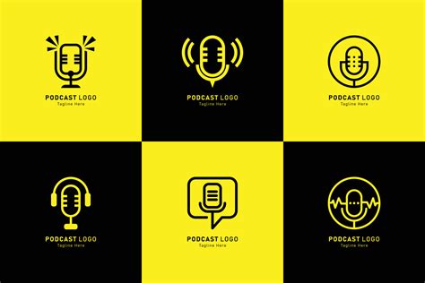 Set of podcast logo design concept 11097848 Vector Art at Vecteezy