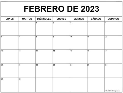 febrero de 2023 calendario gratis | Calendario febrero