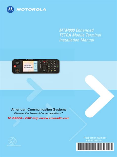 Motorola TETRA MTM800 Installation Manual | Copyright | Fuse (Electrical)