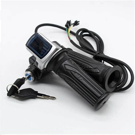 Electric Bike Twist Throttle 36v 48v LCD Speed Display Handlebar Throttle Universal - Emotoer