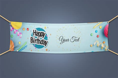 Happy Birthday Flex Banner - 6 X 2 Ft