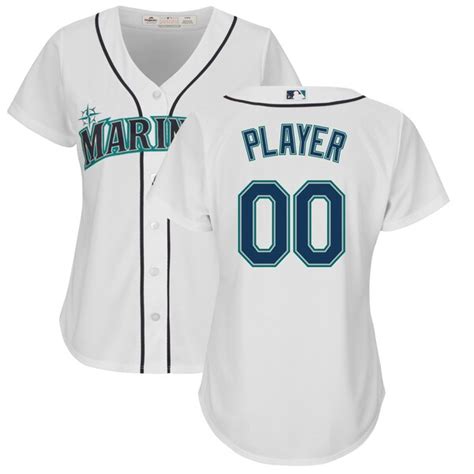 Women's Seattle Mariners Majestic White Home Cool Base Custom Jersey