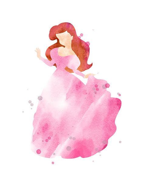 Ariel princess watercolor no background Digital Art by Mihaela Pater | Pixels