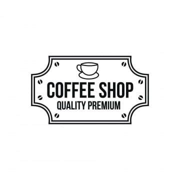 the coffee shop logo is black and white