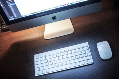 Free stock photo of apple, computer, desk