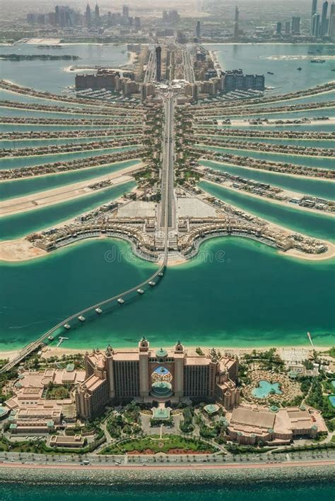 Aerial View of Artificial Palm Island in Dubai. Stock Photo - Image of ...