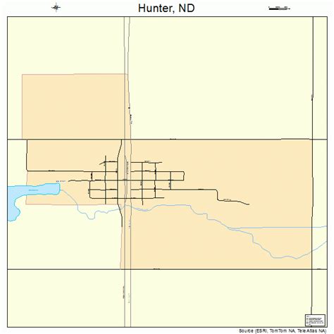 Hunter North Dakota Street Map 3839460